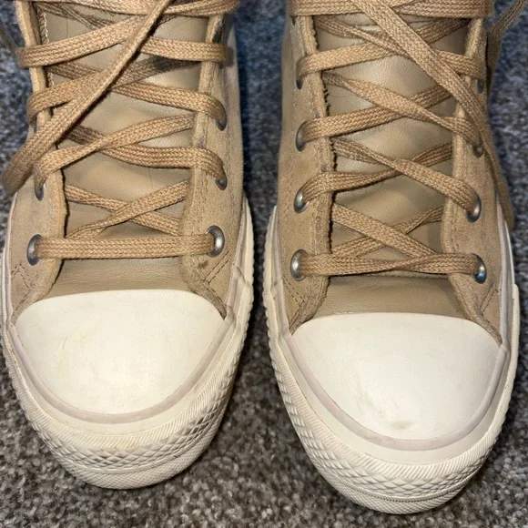 Women’s Converse Chuck Taylor All Star Size 10 Platform High Top Sneakers khaki - Picture 3 of 7